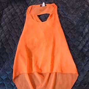 Sheer orange tank top